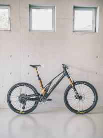 A black bike with gold details from Unno.